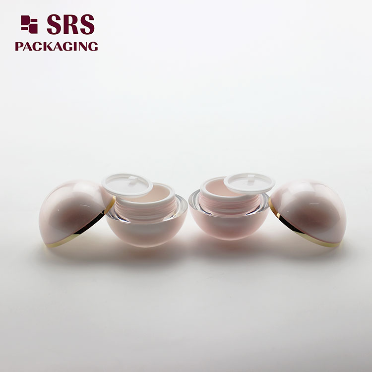 wholesale acrylic empty ball shape 5g 15g 30g 50g 100g pink cream jar